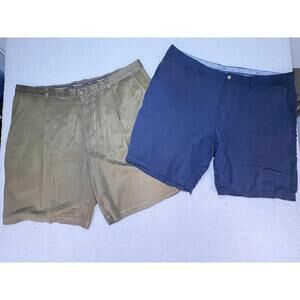 Tommy Bahama Lot of 2 Vacation Shorts Men's 42 SILK LINEN, & Khaki Beach Shorts